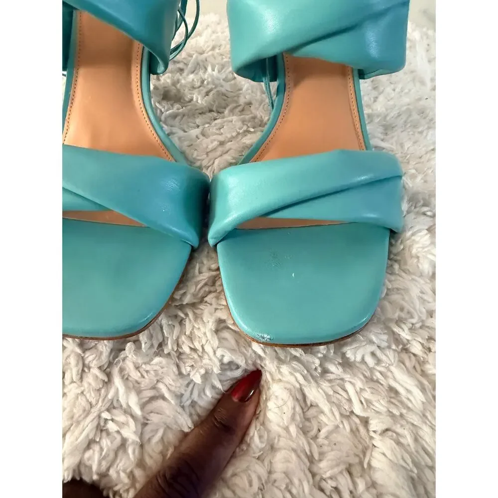 Vince Camuto Andrequa Turquoise Strappy Stiletto Sandals